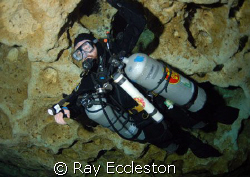 Side mount cave diver taken at Ginnie Springs FL. Camera ... by Ray Eccleston 